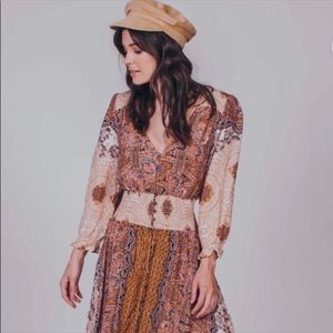 Free People Mexicali Rose Maxi Dress in Tea Combo